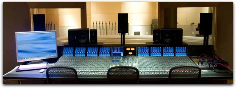 Recording studio console at Southwestern College